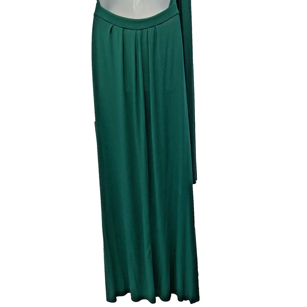 Tart Emerald Green Halter Maxi Dress Backless Plunging Grecian Modal M - Picture 8 of 14